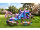 Pink bounce house combo with dual slides rental in Houston — perfect for League City parties with kids of all ages.