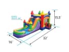 Perfect for Dallas bounce house rentals, this colorful Modern Rainbow Combo features wet or dry slide functionality