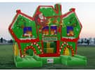 Large Christmas Holiday Maze bounce house rental in Austin with Santa imagery, perfect for holiday parties in Leander