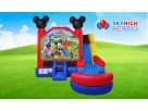 6-in-1 Mickey Mouse bounce house with water slide rental in Houston, ideal for League City birthday parties and events with kids