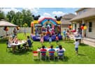 Perfect for Austin birthday parties, this Disney-licensed Mickey Mouse bounce house rental features dual slides and castle design