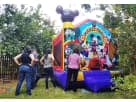 Mickey Jumper bounce house rental in Austin with dual slides, perfect for toddlers ages 2+ at backyard parties in Leander.