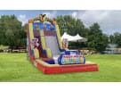 Mickey Mouse wet and dry water slide rental in Dallas with dual lanes, perfect for Garland birthday parties.