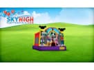 Mickey Jumper bounce house rental in Houston with dual ear towers, ideal for small yards and Katy birthday parties.