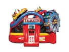 Perfect for Lewisville toddler parties, this carnival-themed bounce house rental in Dallas features safe, clean amusement park