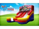 16ft double lane Minecraft wet/dry slide rental in Houston—perfect for Pearland birthday parties with kids of all ages.
