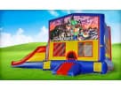 3-in-1 Minecraft bounce house with wet or dry slide rental in Houston, perfect for Cypress birthday parties and backyard events.