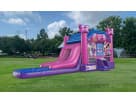 Perfect for Spring birthday parties, this Minnie Mouse bounce house rental in Houston features wet or dry slide options