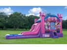 3in1 Minnie Mouse bounce house with wet or dry slide rental in Houston, ideal for Katy birthday parties.