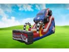 Perfect for Pasadena parties, this 18ft Patriot Monster Truck water slide rental in Houston features red, white, and blue