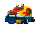 Monster Truck bounce house rental in Austin with front slide, ideal for Georgetown birthday parties.