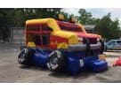 Perfect for League City kids' parties, this monster truck bounce house rental in Houston features dual slides and castle towers