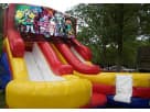 Monster High double lane water slide rental in Dallas—wet or dry setup ideal for Irving backyard parties.