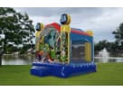 13x13 Monsters University bounce house rental in Dallas with castle towers, perfect for Frisco birthday parties and events.