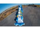 60ft Niagara Falls water slide rental in Houston—blue and white inflatable perfect for Cypress summer events.