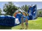 Perfect for summer parties in Houston, this 24ft Niagara Falls water slide rental features dual lanes and nearly 60ft