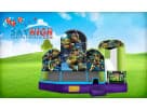 Perfect for Dallas kids' parties, this Ninja Turtles 5in1 bounce house rental features a wet or dry slide with dual towers