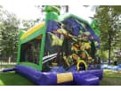 Perfect for Conroe kids' parties, this Ninja Turtle bounce house rental in Houston features a wet or dry water slide with vibrant