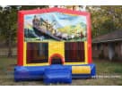 Perfect for church festivals in Dallas, this Noah's Ark bounce house rental features a vibrant red and blue design ideal for kids