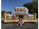 Wild West Cowboy toddler obstacle course rental in Houston with dual slides—ideal for The Woodlands birthday parties.