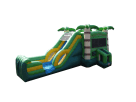 Jungle-themed bounce house with dual slides rental in Houston—wet or dry inflatable combo ideal for League City summer parties.