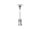 Stainless steel outdoor propane heater rental in Dallas with 20-foot heating radius, ideal for Fort Worth winter events.