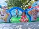 Paw Patrol toddler bounce house rental in Dallas with blue and green design, ideal for Grand Prairie birthday parties.