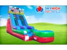Peppa Pig wet and dry slide rental in Austin with dual lanes, ideal for Round Rock birthday parties.