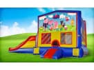 Peppa Pig 3in1 bounce house with wet or dry slide available for rental in Austin, ideal for Georgetown birthday parties.
