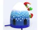 Blue and white Elf bounce house rental in Austin with snowflake patterns, perfect for kids of all ages at Christmas parties