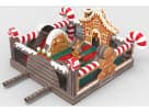 Gingerbread Wonder Playland bounce house rental in Dallas with indoor slide and popups, ideal for Garland holiday parties.