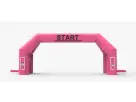 Pink inflatable race track arch with start line available for rental in Dallas—perfect for Arlington event rentals with dual