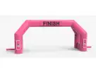 Pink inflatable finish line arch rental in Dallas, ideal for Plano race track parties and sports events.