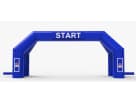 Blue inflatable race track arch rental in Dallas with start line marking, ideal for Irving event parties.