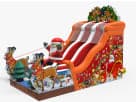 Christmas Santa Claus dual lane dry slide rental in Austin with 20ft height, perfect for Cedar Park holiday parties.