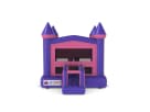 Perfect for Dallas birthday parties, this pink castle bounce house rental features dual turrets and an attached slide for hours