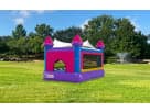 Pink and purple castle bounce house rental in Dallas park, ideal for toddlers and indoor or outdoor parties in McKinney.
