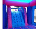 Dual-slide pink bounce house combo rental in Houston with wet or dry water slide option, ideal for Pasadena parties.
