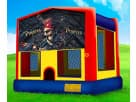 Pirate bounce house rental in Houston with skull and crossbones design, ideal for The Woodlands parties.