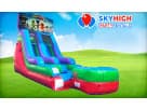 15ft PJ Masks wet/dry slide rental in Dallas with dual slides—ideal for Frisco birthday parties and sleepovers.