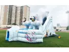 Dual-lane arctic slide with polar bear design available for rental in Austin, ideal for Cedar Park winter-themed events.