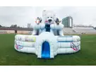 Dual-lane polar bear arctic slide rental in Austin with icy blue and white design, ideal for Georgetown winter-themed events.