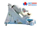 Polar Bear Arctic Plunge dual-lane water slide rental in Austin with simultaneous racing slides, ideal for winter-themed school