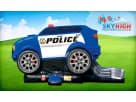 Police Cruiser bounce house rental in Houston with slide—ideal for Pearland birthday parties.
