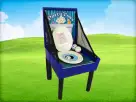 Blue and black Potty Toss carnival game rental in Austin with toilet seat target, ideal for Georgetown party entertainment.