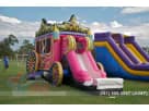 Renta de Princess Carriage brincolín con tobogán dual en Austin — ideal para fiestas infantiles con capacidad para 5 niños.