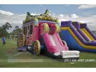 Carrusel Princess con tobogán para renta de brincolín en Houston — ideal para fiestas en Kingwood con capacidad para 5 niños.