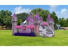 Castillo de princesas Disney con tobogán e obstáculos para niños pequeños en renta de Austin — ideal para fiestas en Leander.