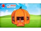 Pumpkin bounce house rental in Dallas with bright orange design, ideal for fall parties in Irving.