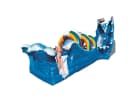 Perfect for Dallas summer parties, this 60ft water slide rental features a climbing tower, spiral tube, and wave section